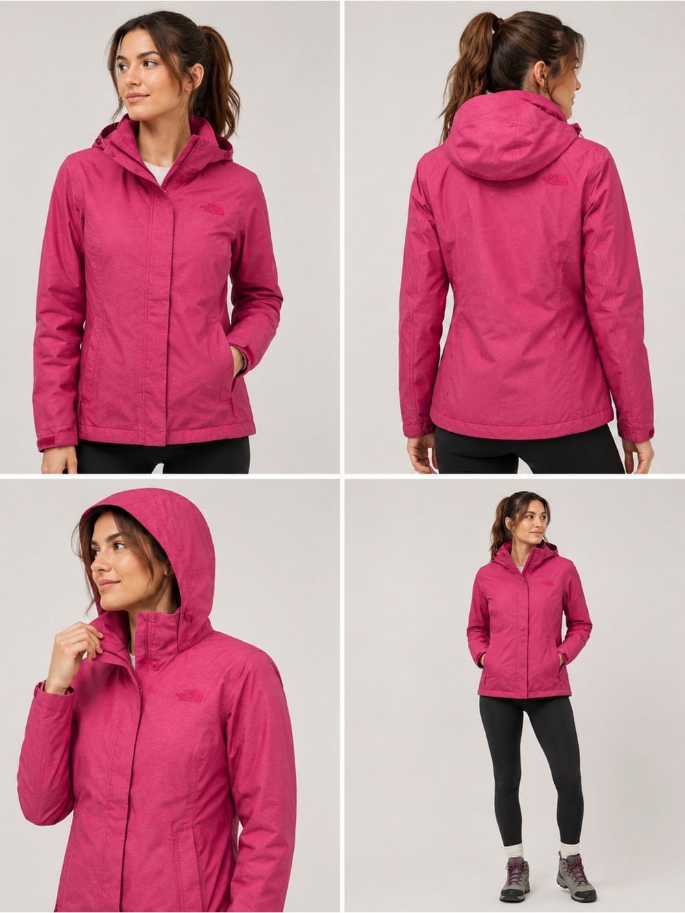 NORTH FACE PINK Parka Hoodie Jacket Coat Small HyVent